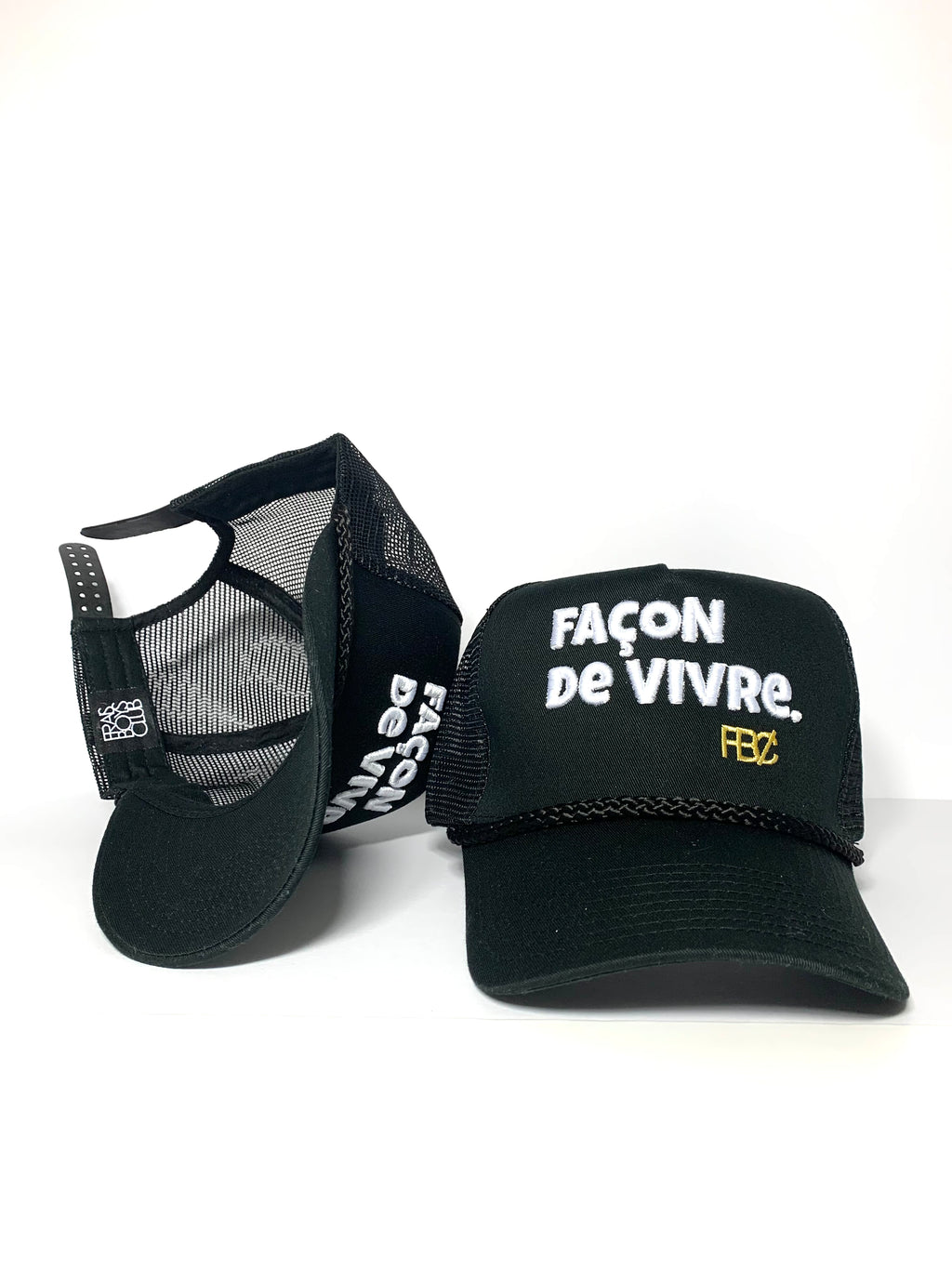 Black/Gold Façon De Vivre.FB₵  Trucker Hat